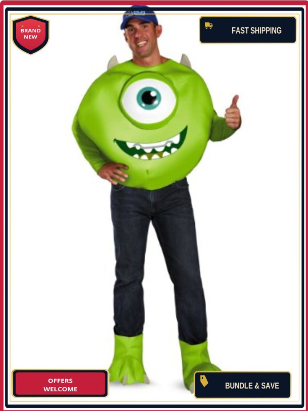Adult Mike Deluxe Costume Halloween Party Role Play Disguise